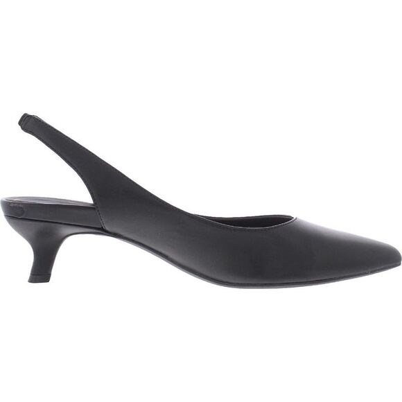 NWT - Vionic - Ziva - Black Leather Pointed Toe Pumps Kitten Heels Shoes - Picture 3 of 7